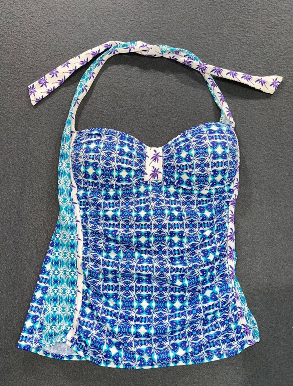Tommy Bahama small blue tankini halter top swimsuit Small A008835